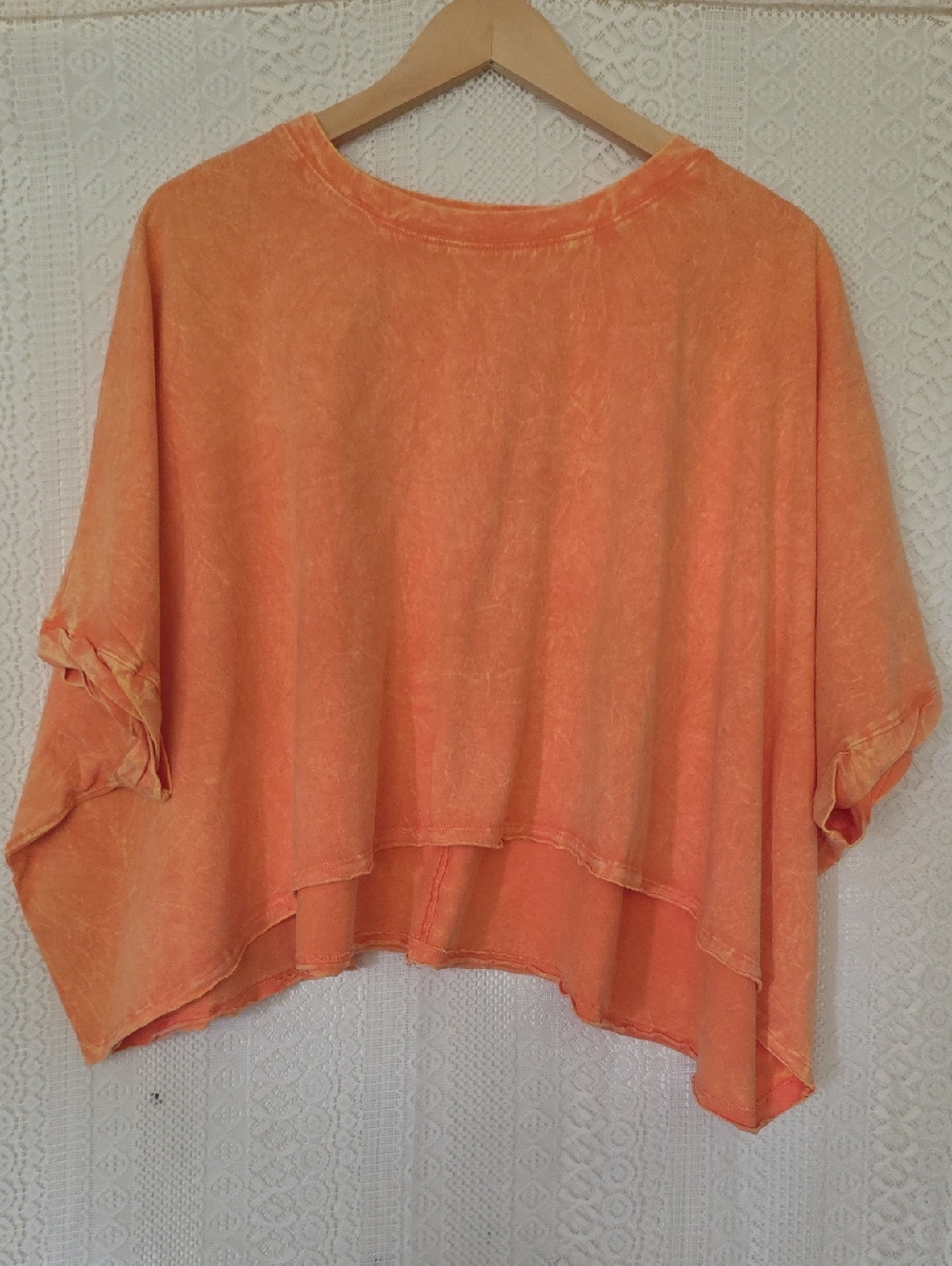 Zenana Peach Acid Wash Oversized Swing Top NWT One Size